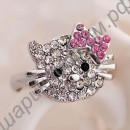 Кольцо lovely crystal bow cat ring